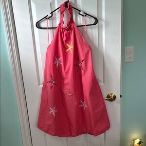 Peach Love California Pink Backless Dress with Star Accents